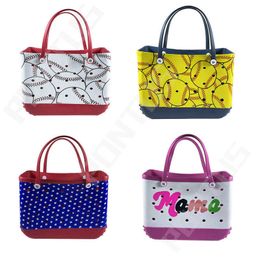 Storage Bags Baseball EVA Beach Bag Extra Large Rubber Bag Summer Punched Waterproof Tote Bags Soft Silicone Swimming Towels Organizer Bags P230510