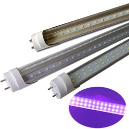 T8 G13 LED UV 395-400nm 365nm 5ft 4ft 3ft 2ft 10-50W AC85-265V Tube Lights 48-240LED FCC PF0.95 1200mm Blub Lamp Ultraviolet Disinfection Germ crestech