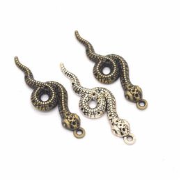 Charms 100 Pcs /Lot Snake Pendant 47X15Mm Antique Sier Bronze Good Details For Craft Drop Delivery Jewellery Findings Components Dhp8U