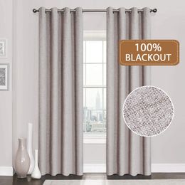 Curtain Linen 100% Blackout Curtains For Kitchen Bedroom Window Treatment Solid Water Proof for Living Room Custom Made 230510