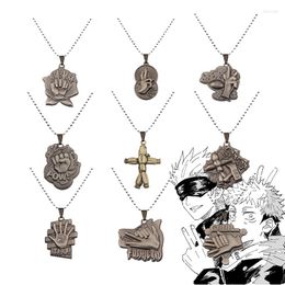 Pendant Necklaces Anime Jujutsu Kaisen Necklace Gojo Satoru Key Chain Choker Yuji Itadori Charm Gifts Jewellery Collares