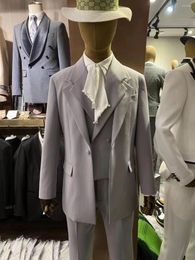 Men's Suits Custom Latest Design Formal Wedding For Men Fashion Prom Groom Tailless Dress Mans Blazers Tuxedo Jacket Vest Pant 3PC Set