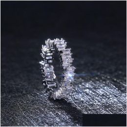 Band Rings Fashion Gold Zircon Simple High Quality Finger Ring For Women Jewelry Party Gifts Wholesale Drop Delivery Dhgarden Dh0Ky