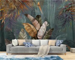 Wallpapers CJSIR Tropical Plants Southeast Asia Wallpaper For Living Room TV Background Mural 3d Wall Paper Bedroom Covering Home