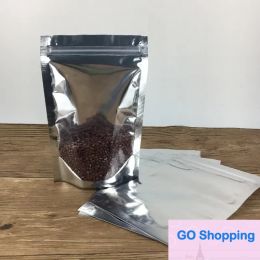 Simple Mylar Stand Up Aluminium Foil Clear Package Pack Bag for Food Coffee Storage Resealable Zip Packing Bag wholesale