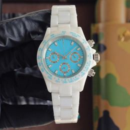 Men Watch Quartz Movement Watch 43mm Ceramic Case Fashion Wristwatch Montre De Luxe
