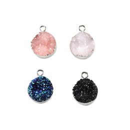 Other Resin Druzy Round Pendant Charm For Bracelet Necklace Earring 18K Sier Plated Diy Best Jewelry Accessory Drop Dhgarden Dhs6B