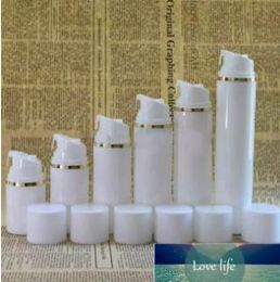 10pcs/lot Packaging Bottles White Airless Pump Bottles Golden Line Plastic Bottle Vacuum Lotion Bottles Wholesale