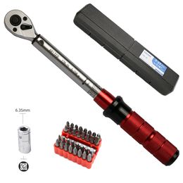 Electric Wrench 1/4'' Square Drive Torque Set 0.5-25N.m for Bike Bicycle Repair with 33PC screwdriver bit 230510