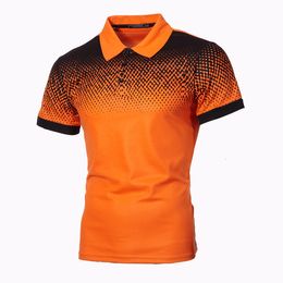 Men's Polos summer men's gradually changing Colour 3D printed polo T-shirt European and American polo shirt Asian size 230510