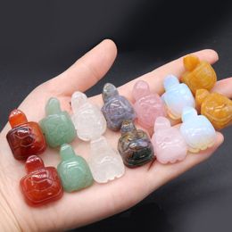 Natural Stone Tortoise Carving 1 inch Lovely Turtle Crafts Ornaments Rose Quartz Crystal Healing Agate Animal Decoration