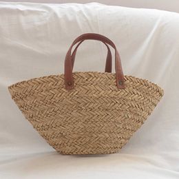 Storage Bags Bohemian Rattan Bags for Women Designer Woven Bag Travel Basket Handbags and Purses Beach Shoulder Bag Tote Shopper Bags P230510