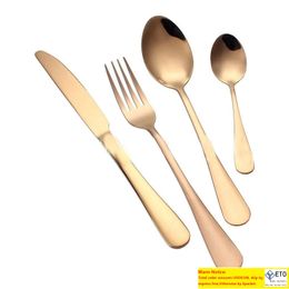 1pcs Gold Metal Dinnerware Parts Cutlery Many Choose Shiny Knife Brief Plated Flatware Fork Spoon Accessories For Kitchen