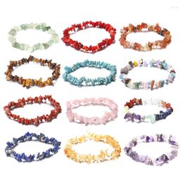 Charm Bracelets Lucky 7 Healing 5x/Set Irregular Natural Gemstone Chip Bracelet Jewellery Decor Friendship Gift For Girls 40GB