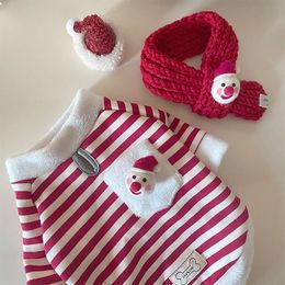 Hoodies Winter Christmas Pet Dog Clolthes Cute Send Scarf Dogs Hoodies Pullover Santa Claus For Small Medium Dogs Sweater Yorkshire