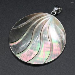 Pendant Necklaces Natural Round Shell Pendants Reiki Heal Silver Plated Mother-of-pearl For DIY Tribe Necklace Earrings Jewelry Accessories