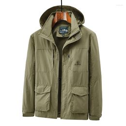 Men's Jackets 2023 Men Spring Autumn Outdoor Sports Fashion Casual Windproof Breathable Jacket Coats Detachable Hat Cargo