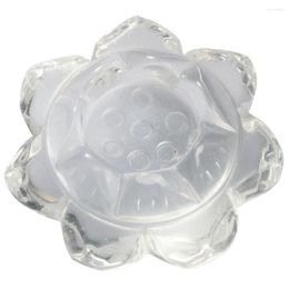 Jewellery Pouches TUMBEELLUWA 2" Natural Rock Quartz Crystal Carved Lotus Flower Healing Office Home Decoration Stereoscopic Candlestick