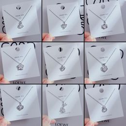 Pendant Necklaces Light Luxury Zircon Heart Key Necklace Stainless Steel Silver Color Geometric Choker Jewelry Party Gifts For Women Girls