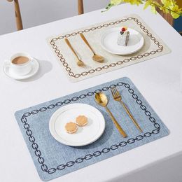 Table Mats Mat Stain Resistant Waterproof Dinner Simple Style Anti-scald Faux Leather Heat Insulation Placemat