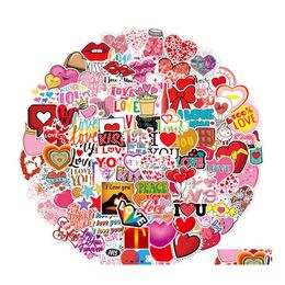 Car Stickers Park Of 100Pcs Cute Love Vintage Valentines Day Lovely Gifts Sitkcer For Laptop Lage Decals Drop Delivery Mobiles Motor Dhcmv