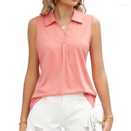 Women's Blouses Solid Sleeveless Office Lady For Women Fashion 2023 Summer Elegant Women's Luxury V-Neck Shirts And Female Tops