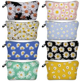 Storage Bags 100Pcs/Lot 3D Printed Cosmetic Sunflower Necessaries For Women Makeup Organizer Travel Case Girls Mini Handbag
