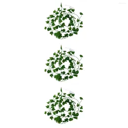 Decorative Flowers 3 PCS Artificial Vine Decoration Outdoor Plants Home Lights LED Garland Greenery Lamp