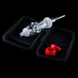 Chinafairprice NC033 Smoking Pipes Bag Set 510 Titanium Quartz Ceramic Nail Dabber Tool Silicon Jar OD 32mm Arm Tree Water Perc Glass Bong Dab Rig Bubbler Pipe