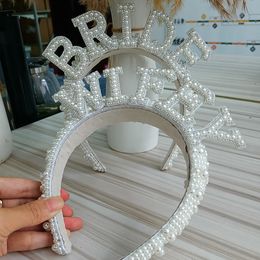 Party Decoration Wifey Bride to be crown Headband Bach Bachelorette hen Bridal Shower wedding engagement rehearsal dinner Gift 230510