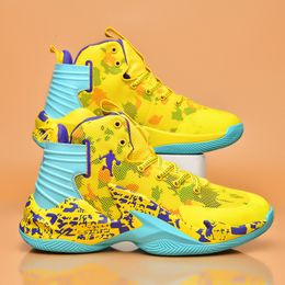 Dress Shoes Spring Fashion Yellow Basketball for Men High Top Professional Couple Sneakers y Brand Basket 230509