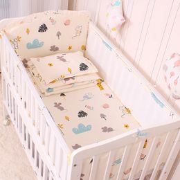 Bedding Sets 5pcs/set Summer Baby Bedding Set born Crib Around Protector Bumper Cushion Infant Cot Bed Fence Set Breathable Baby Sheet 230510