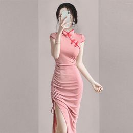 Ethnic Clothing Fashion Waist 2023 Summer Sexy Women's Design Sense Cheongsam Skirt Chinese Style Traditional