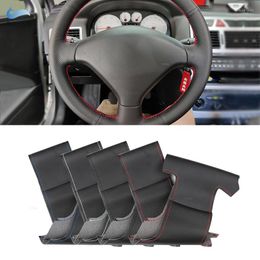 Steering Wheel Covers For 307 CC 407 SW 2004 2005 - 2009 Perforated Microfiber Leather DIY Hand-stitched Cover Protective Trim