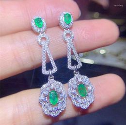 Dangle Earrings Emerald Drop Earring 0.25ct 2pcs Gemstone 925 Sterling Silver Natural Real Fine Jewellery #SB18112116