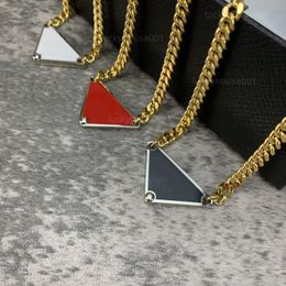 Luxury Charm Designer Necklace Chain Fashion Jewelry P Triangle Pendant Design Party 18K Gilded Hip Hop Unisex Wedding Jewelry Necklace Party Gift Accessories