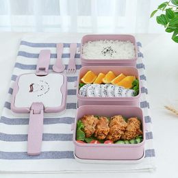 Dinnerware Sets 3 Layer Lunch Boxes Containers For Bento Box Kids Picnic Portable Storage