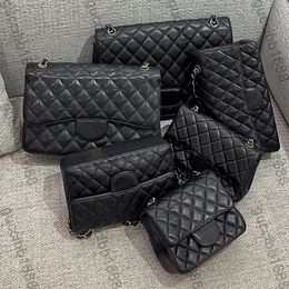 Designer Mini Square Bag with Mirror Quality - 10A Jumbo Black Quilted Purse, Mini Size, Real Leather and Caviar Lambskin black leather handbag for Women