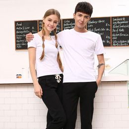 Men's T Shirts Summer Simple Solid Color Men Women Celebrity Pired Short Sleeve Casual Round Neck Pullover Couple's T-shirt Spot