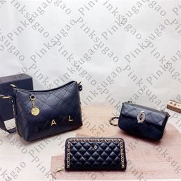 Pink sugao designer shoulder crossbody chain bags clutch bag wallet women handbag purses fashion large capacity genuine leather top quality 3pcs/set wxz-0511-150