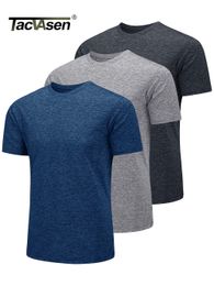 Men's T-Shirts TACVASEN 3 Packs Summer T-shirts Mens Crew Neck Short Sleeve Shirts 3 Pieces/Lot Moisture Wicking Quick Dry Casual Tees Gym Tops 230511