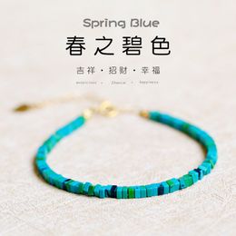 Spring Blue Fine turquoise Bracelet Antique Jewelry Vintage Fresh Green Female Small Bracelet