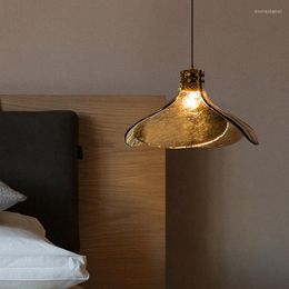 Pendant Lamps LED Retro Glass Light Petal Shape Bedroom Loft Home Restaurant Bar Coffee Book Chandelier