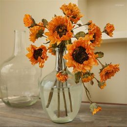 Декоративные цветы ретро -подсолнечник шелк искусственный осенний домашний сад