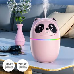 Portable Cute Air Humidifier Aroma Oil Diffuser with Night Light USB Chargeable Cool Mist Sprayer Plants Purifier for Home Car