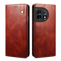 Crazy Horse Phone Cases For Oneplus 12 12R 11 11R ACE 3V 3 10 10R Nord CE4 3 N200 N100 N20 Wallet Leather Cover Case Fundas Capa