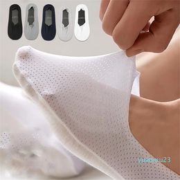 Sports Socks 1 Pair Men's Boat Summer Thin Mesh Cotton Japanese Shallow Mouth Non-slip Silicone Seamless Invisible