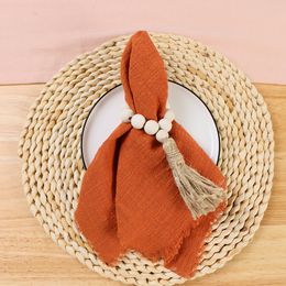 Table Napkin 50PCS 42x42cm Retro Gauze Wedding Napkins Cotton Cheesecloth Christmas Decor Tea Towels Dinner party Rustic 230511