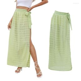 Women's Swimwear 2023 Long Sarong Wrap Skirt For Women Sexy Tie Side Swimsuit Cover Up Summer Split Swim Skirts Beachwear