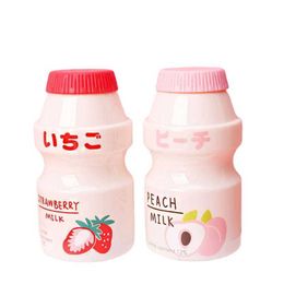 New 450ml Yoghourt Plastic Water Bottle for Girls Children Tour Fruit Drinking Bottle Kawaii Milk Yakult Cup Mugs Anti Fall Water Cup